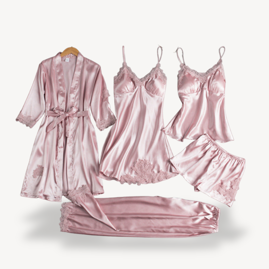 Lace Satin Lingerie Set with Robe | Clara Vienne