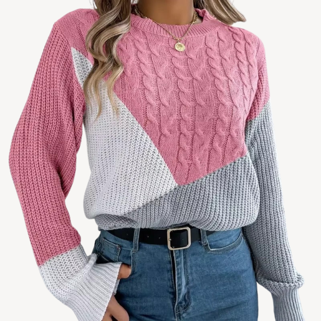 Color Block Knit Sweater for Women | Clara Vienne