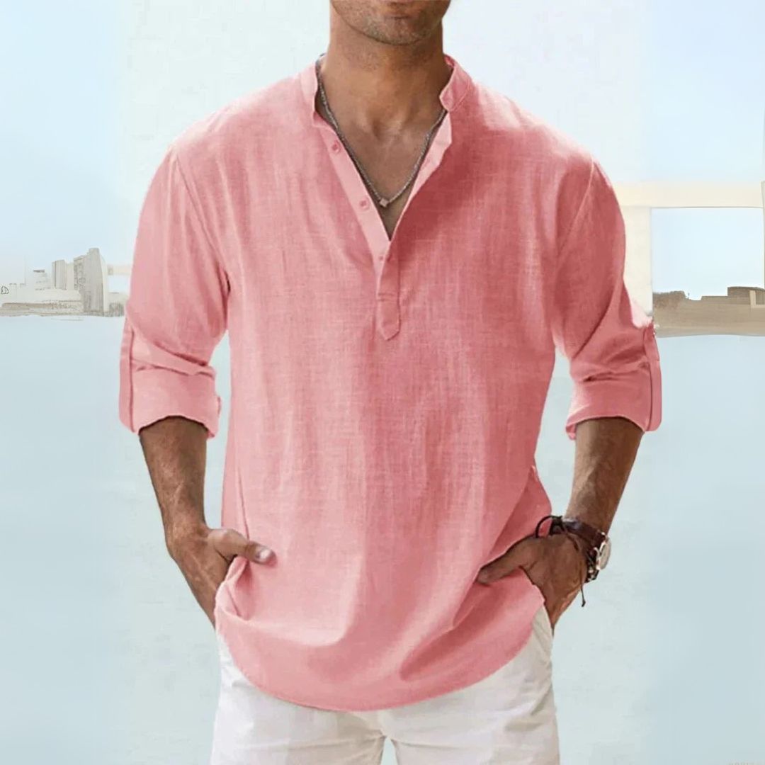 Linen Henley Shirt Men | Clara Vienne