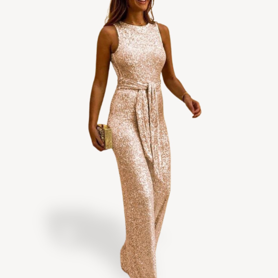 Clara Vienne | Women's Sequin Evening Gown – Sleeveless Maxi Dress