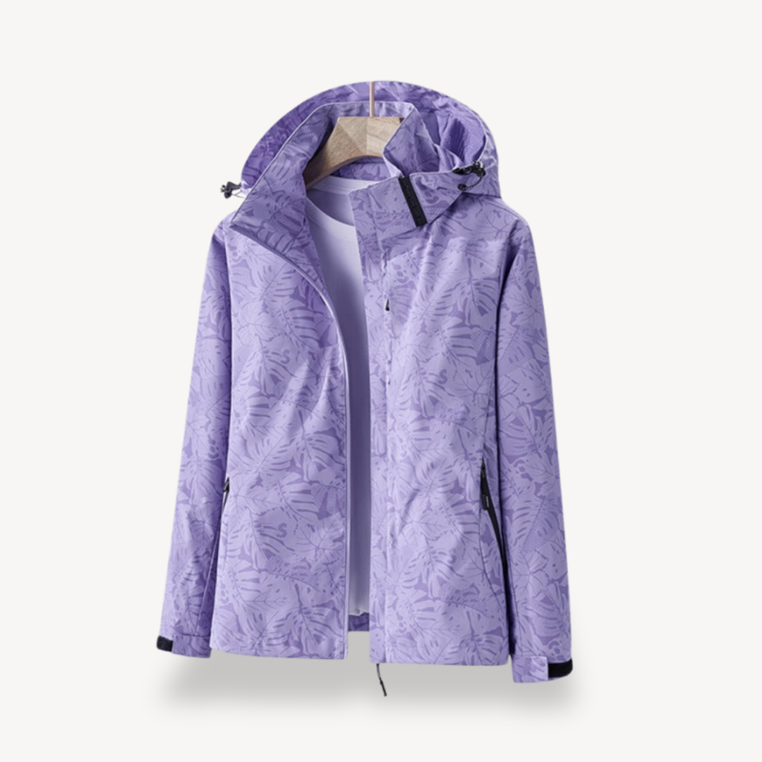 Leaf Print Waterproof Jacket for Women | Clara Vienne