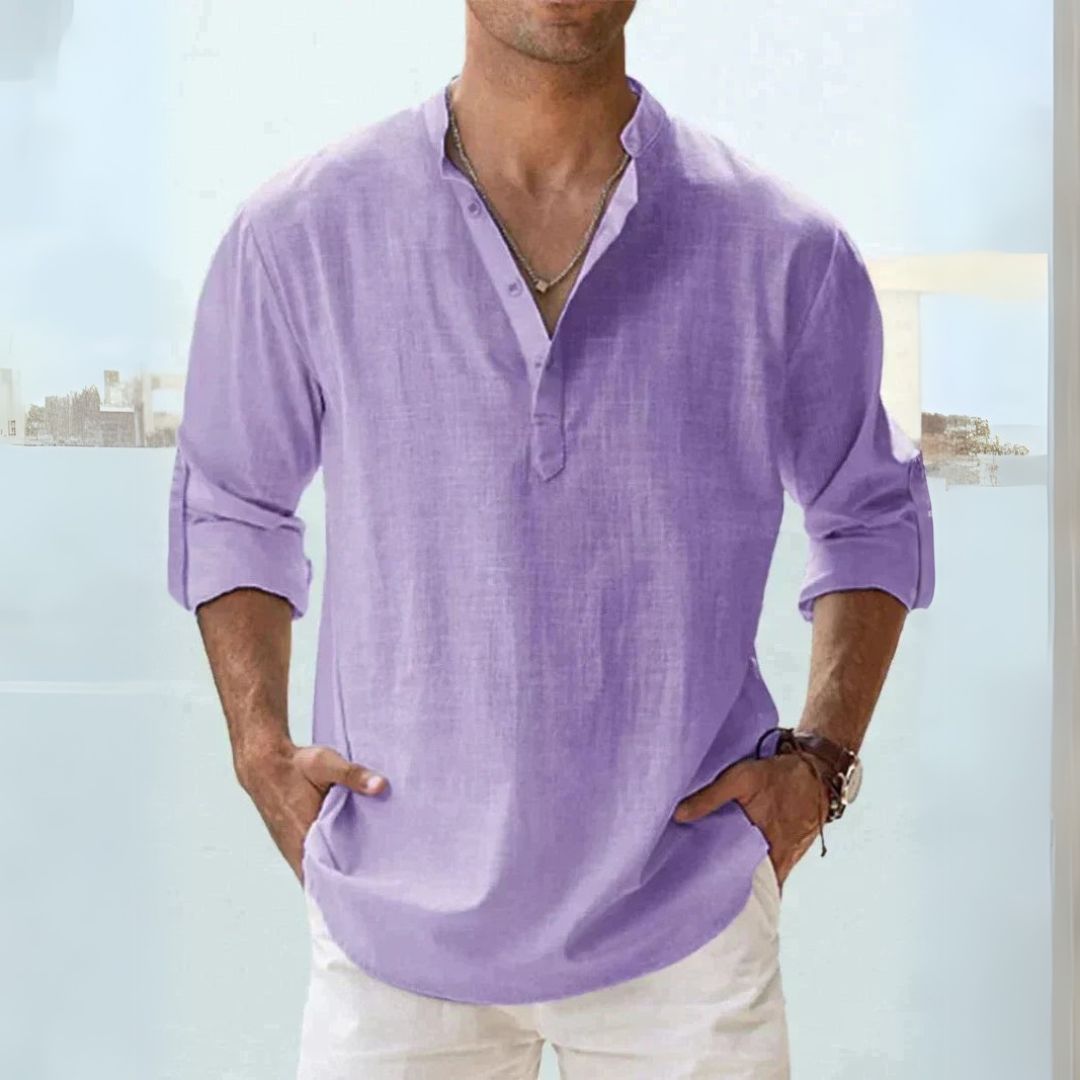 Linen Henley Shirt Men | Clara Vienne