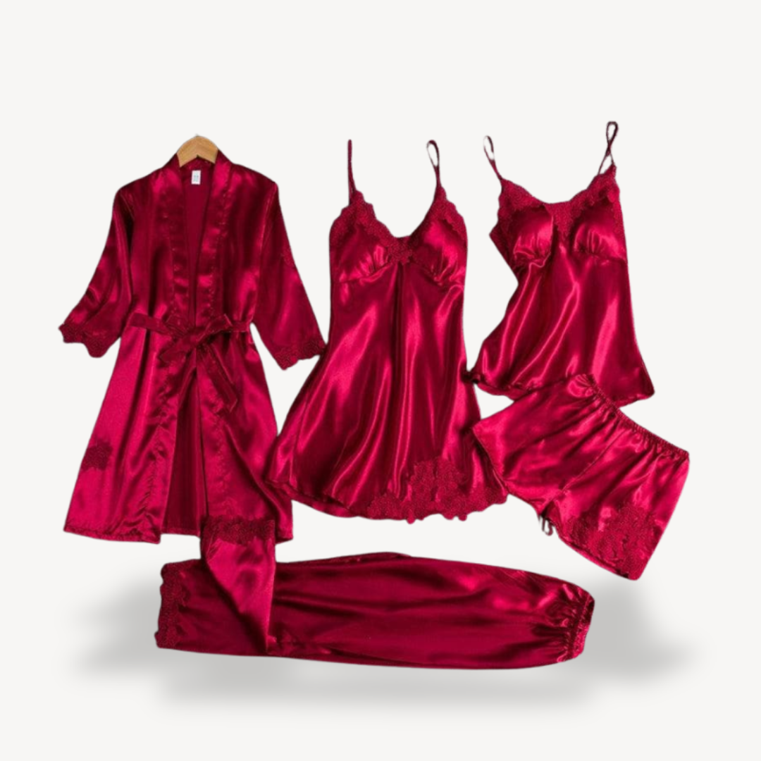 Lace Satin Lingerie Set with Robe | Clara Vienne