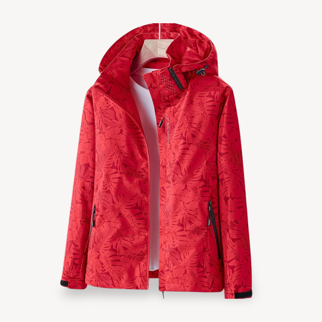 Leaf Print Waterproof Jacket for Women | Clara Vienne