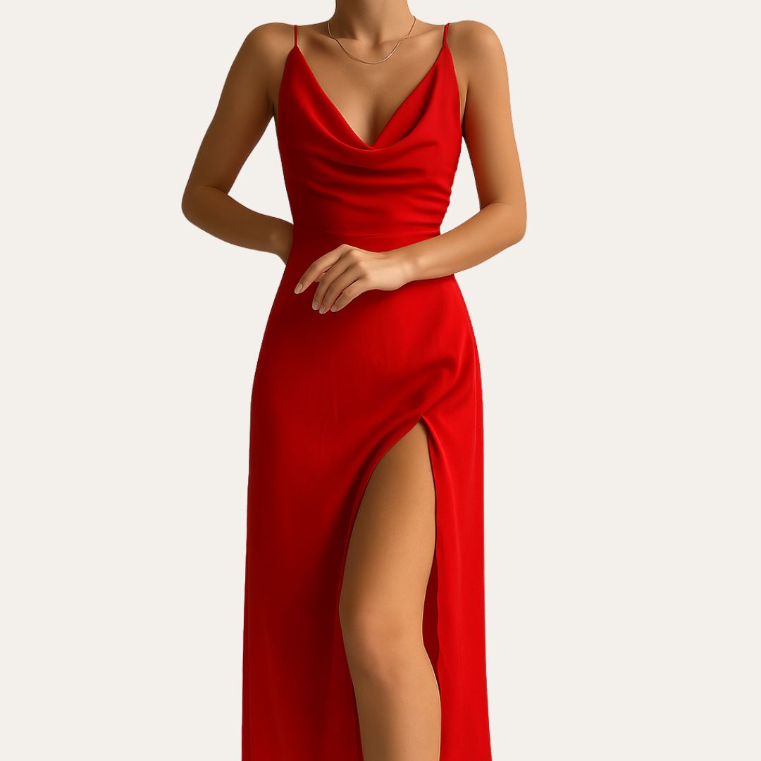 Clara Vienne | Women's Elegant V-Neck Evening Dress