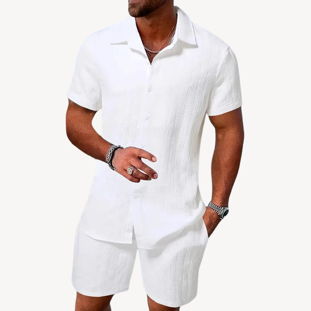 Clara Vienne | Men's Summer Linen Blend Short Set