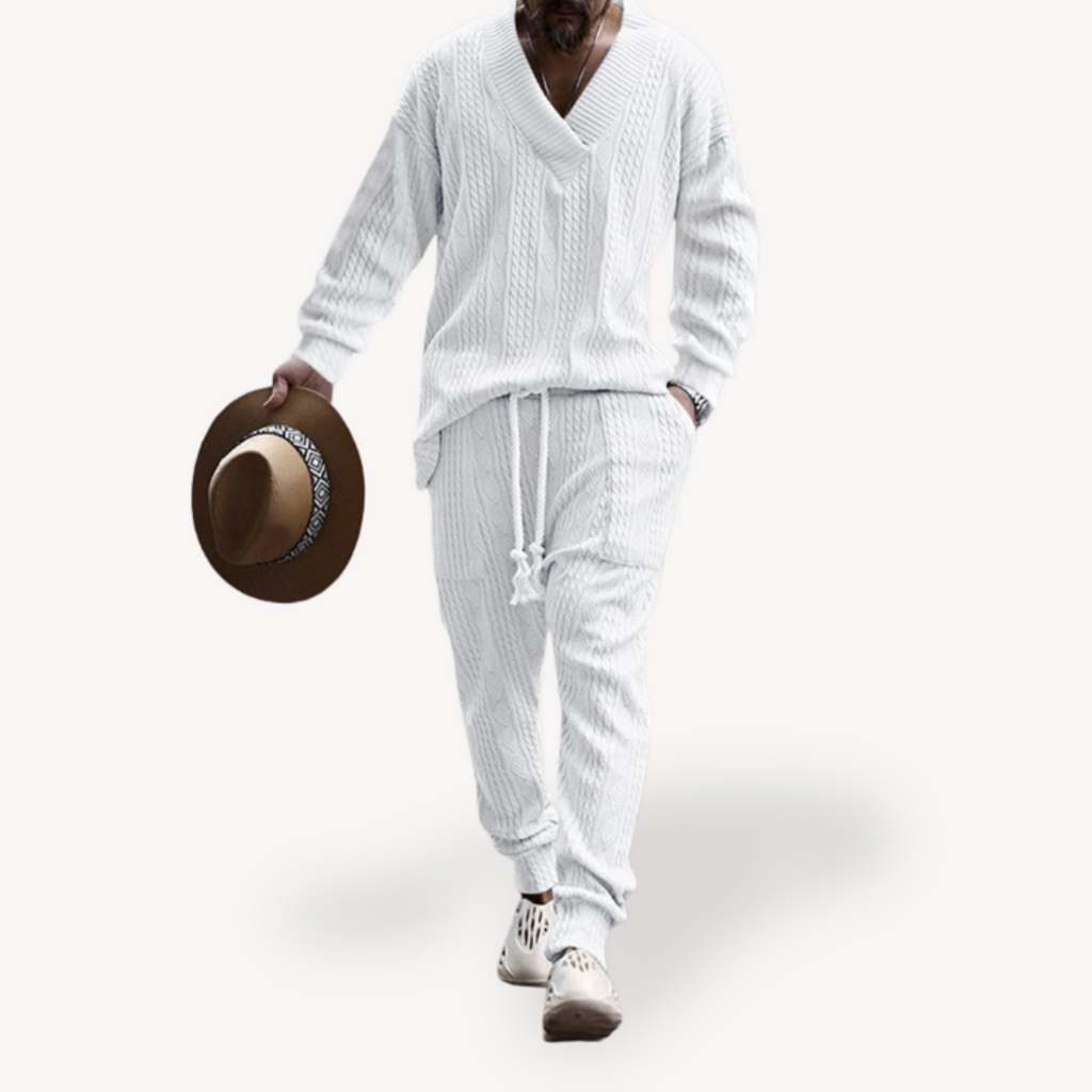 Cable Knit Sweater and Pants Set | Clara Vienne