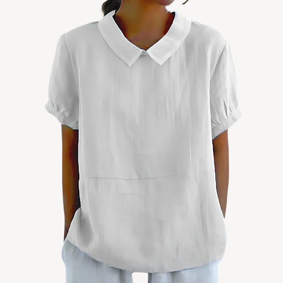 Clara Vienne | Women's Collared Linen Blend Blouse