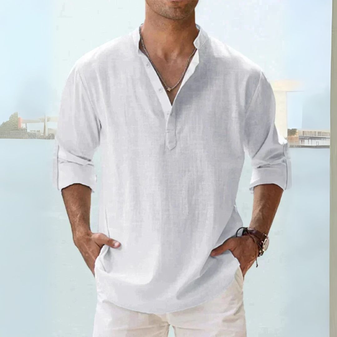 Linen Henley Shirt Men | Clara Vienne