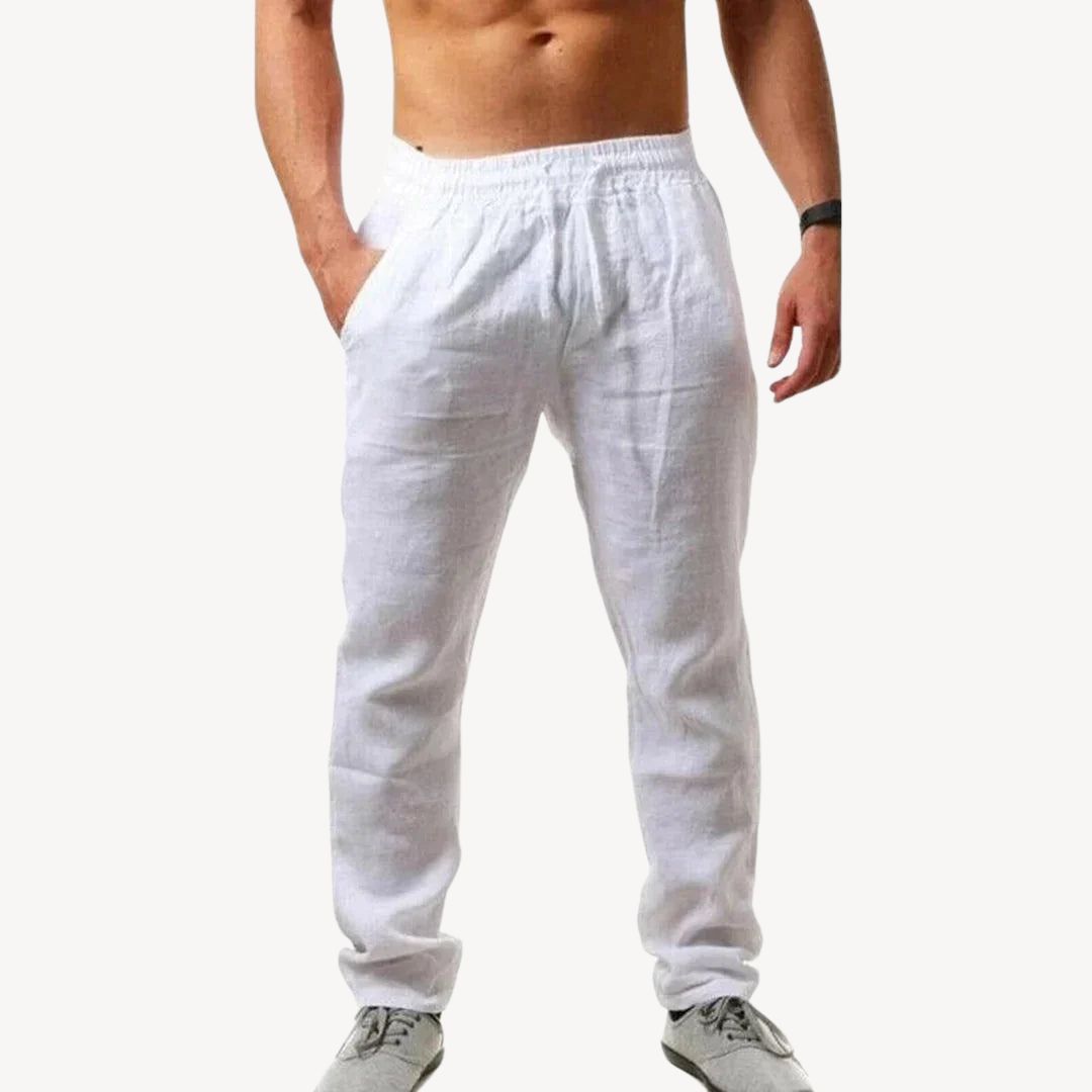 Men's Casual Linen Drawstring Pants | Clara Vienne