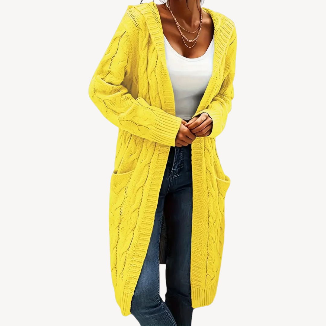 Cable Knit Hooded Cardigan | Clara Vienne