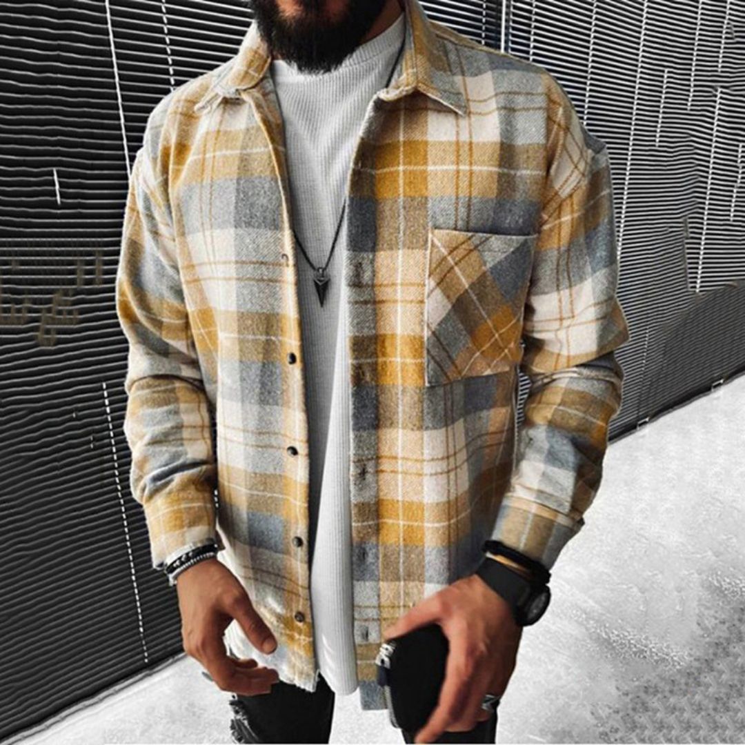 Cotton Plaid Flannel Shirt Men | Clara Vienne